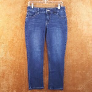 CHICOS Womens Jeans Size 00 XS Dark Wash Skinny Crop Ankle Pocket Stretch Denim